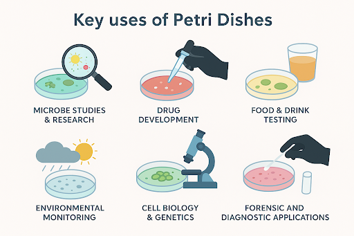 Key uses of Petri Dishes